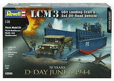 D-Day Set LCM3 50ft Landing Craft & Jeep with Trailer