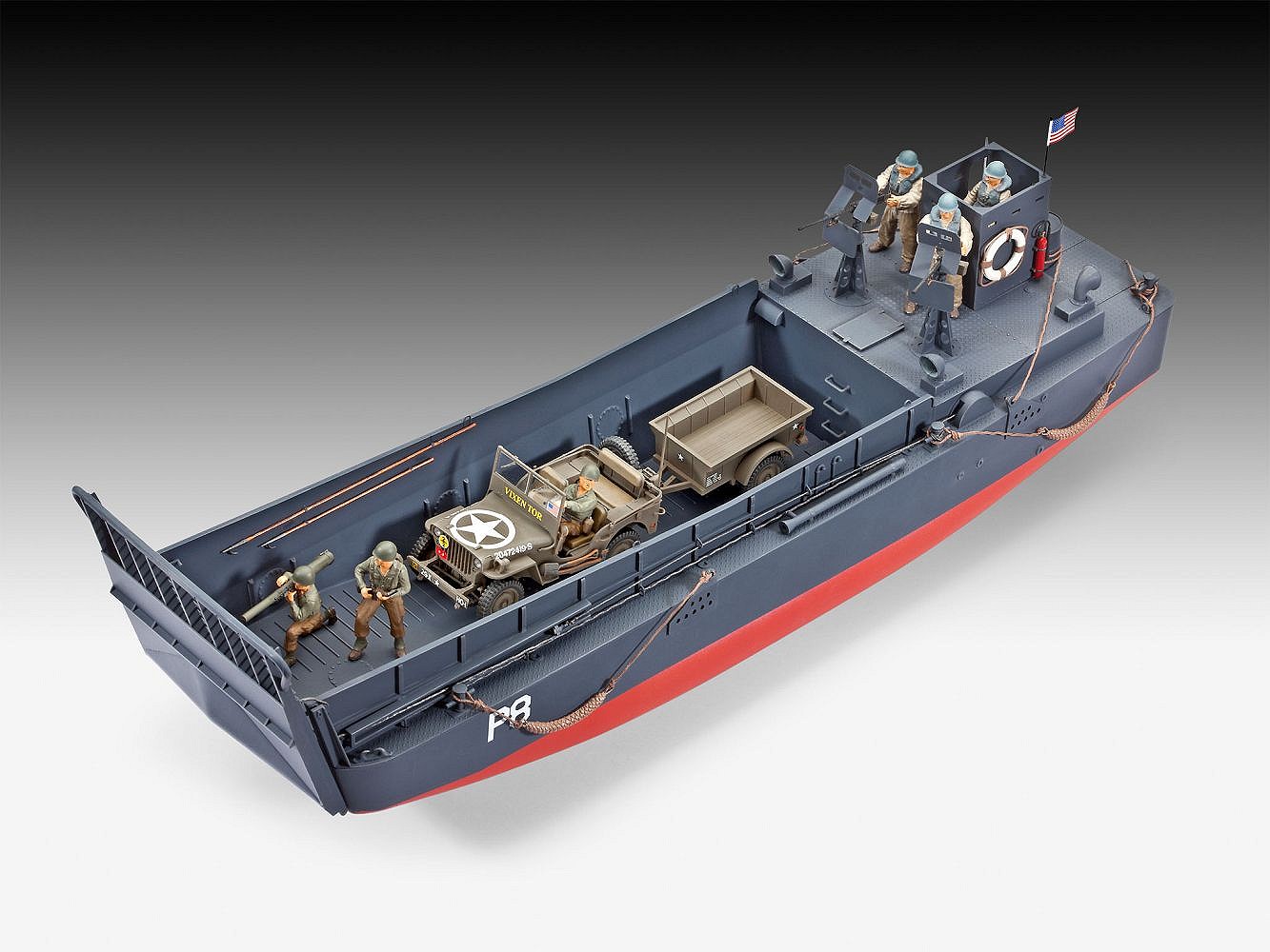 D-Day Set LCM3 50ft Landing Craft & Jeep with Trailer - fot. 3