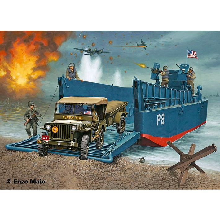 D-Day Set LCM3 50ft Landing Craft & Jeep with Trailer - fot. 2