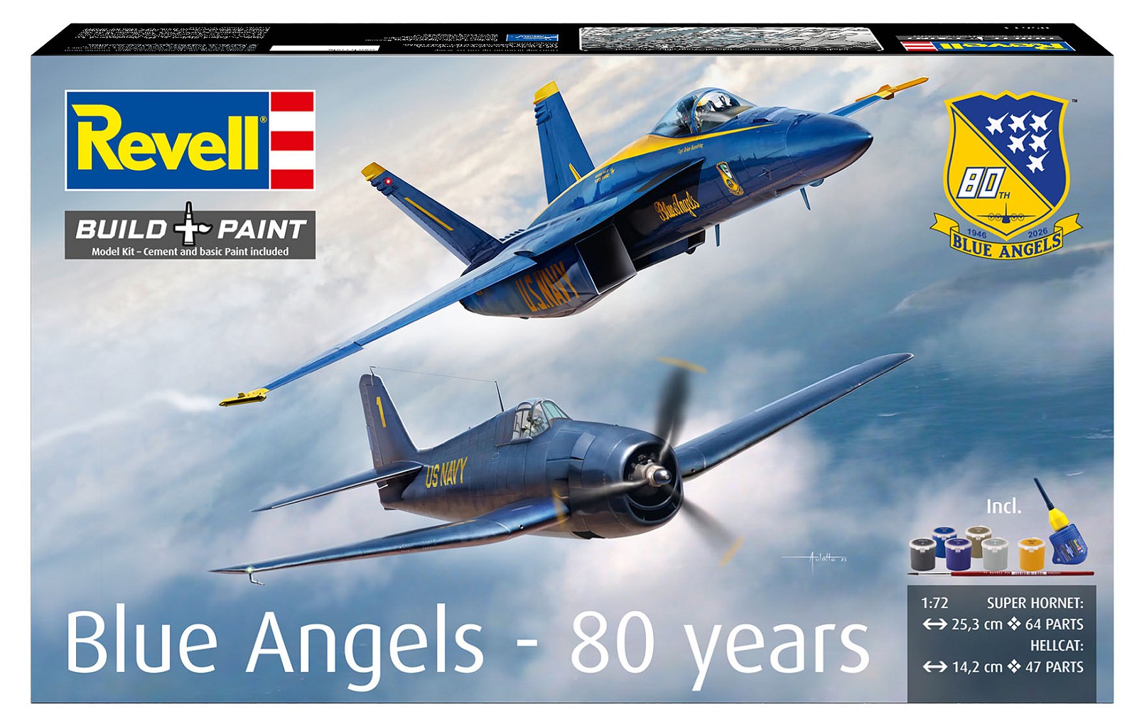 Boeing F/A-18 E Super Hornet & Grumman F6F-5 Hellcat - Blue Angels 80 Years